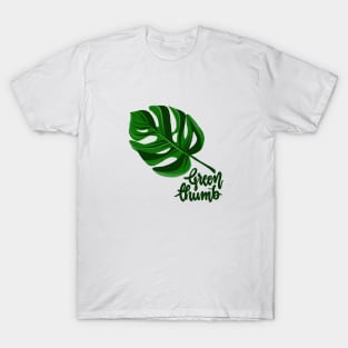 Green thumb + big tropical leaf T-Shirt